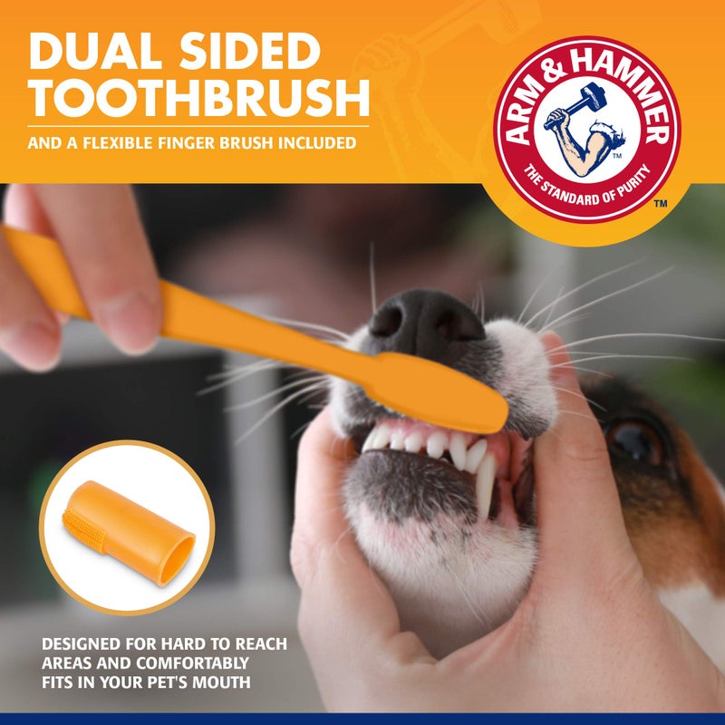 Arm & Hammer for Pets Tartar Control Kit for Dogs | Contains Toothpaste, Toothbrush & Fingerbrush | Reduces Plaque & Tartar Buildup | Safe for Puppies, 3-Piece , Beef Flavor - Image 3