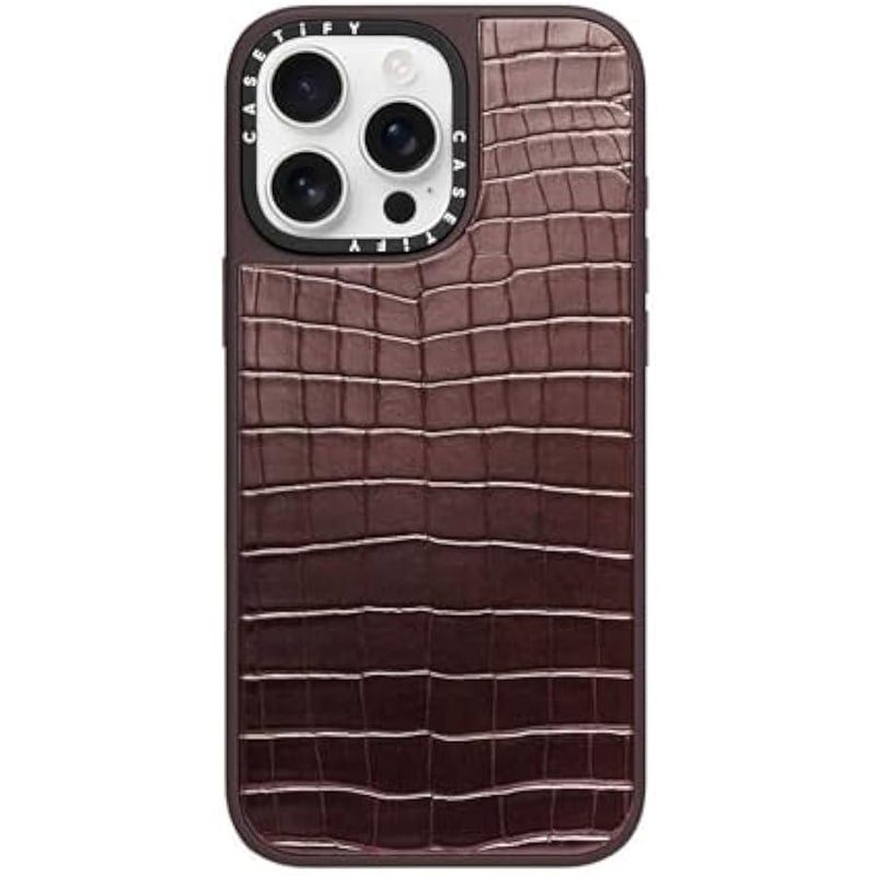 Casetify Croc iPhone 16 Pro Max Case 【4.9ft Drop Protection/Compatible with Magsafe】 - Burgundy - Image 1