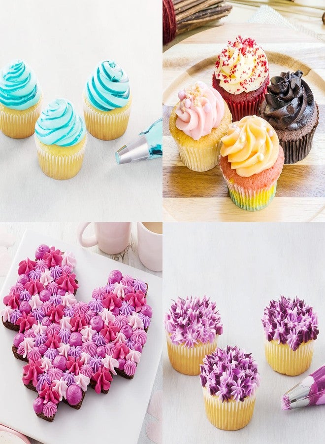 Hendiy Large Square Round Piping Cakes Decoration Set Nozzles Tips Piping Kit for Pastry Cupcakes Cakes Cookies Decorating Stainless Steel Kitchen Gadgets Decor (Type 4) - Image 5