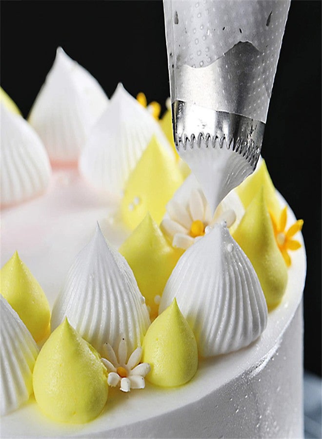 Hendiy Large Square Round Piping Cakes Decoration Set Nozzles Tips Piping Kit for Pastry Cupcakes Cakes Cookies Decorating Stainless Steel Kitchen Gadgets Decor (Type 4) - Image 3