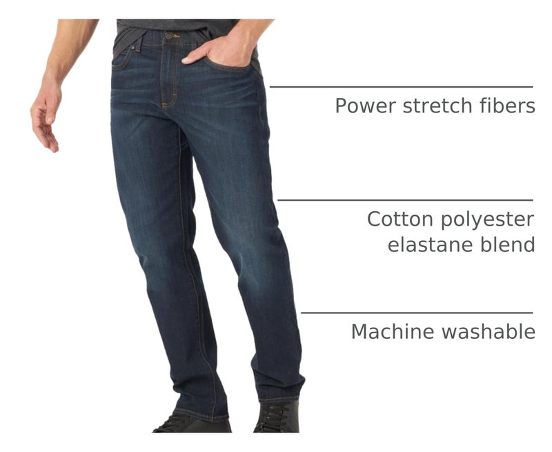 Lee Men's Extreme Motion Athletic Fit Tapered Leg Jean Blue Strike 34W x 32L - Image 4