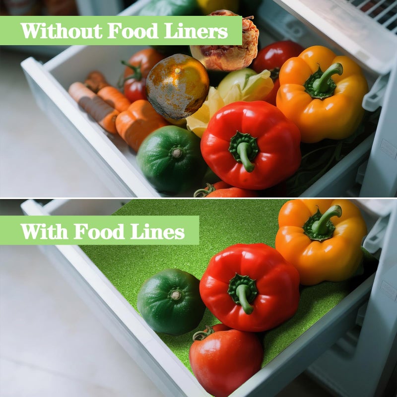 MAXTBEE 8 Pcs Refrigerator Drawer Liners for Fruit and Vegetables Fresher Life Extender,Refrigerator Organizers and Storage, Fridge Shelf Liners(12"x15") - Image 3