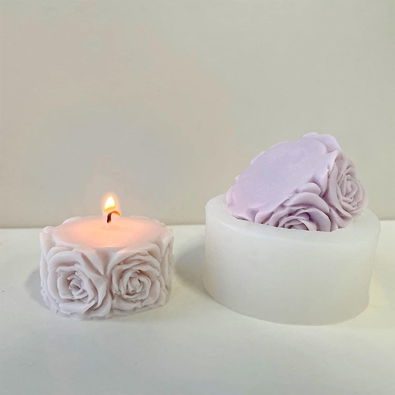 Skytail 3D Rose Flower Column Silicone Candle Mould For Making Scented Candle Waxmelts Aromatherapy Clay Craft Soap Resin Casting Home Decoration Chocolate Baking Cakes Candy Muffin Cupcake Dessert Mold - Image 5
