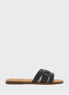 Truffle Snake Print Flat Sandal  - Image 1