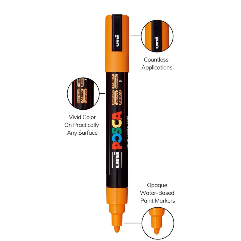 POSCA 29 Medium Posca Markers with 5M Reversible Tips - Coloring Markers, Set of Acrylic Paint Pens for Art Supplies, Fabric Paint, Fabric/Art Markers - Image 3