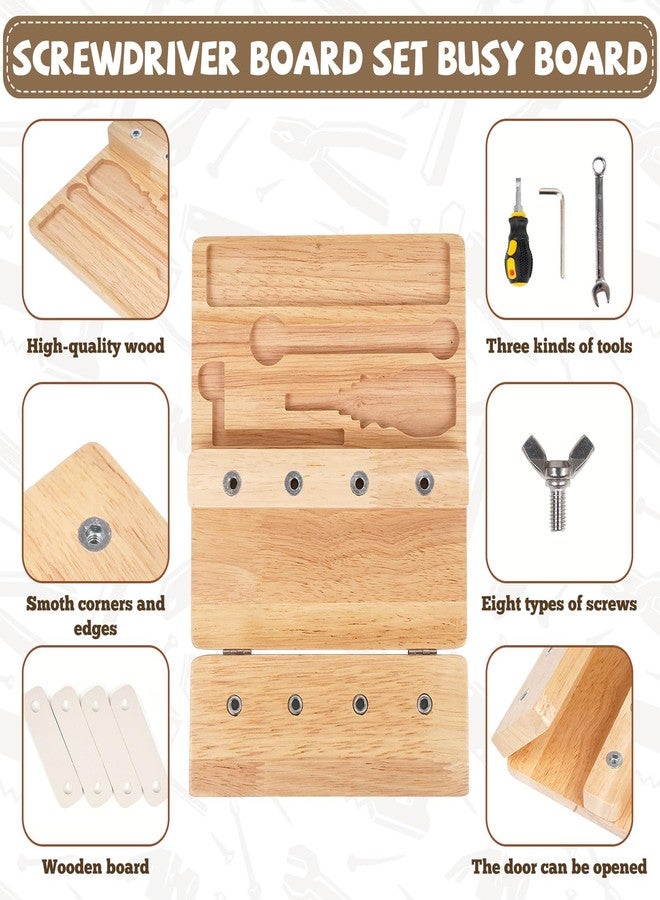 GHOOI Busy Board,Montessori Screwdriver Board for Kids,Montessori Fine Motor Skills Toy, Screwd Tool Set, Sensory Toy for Toddlers,Educational Activity Set for Educational Preschool Gift for Boys - Image 3
