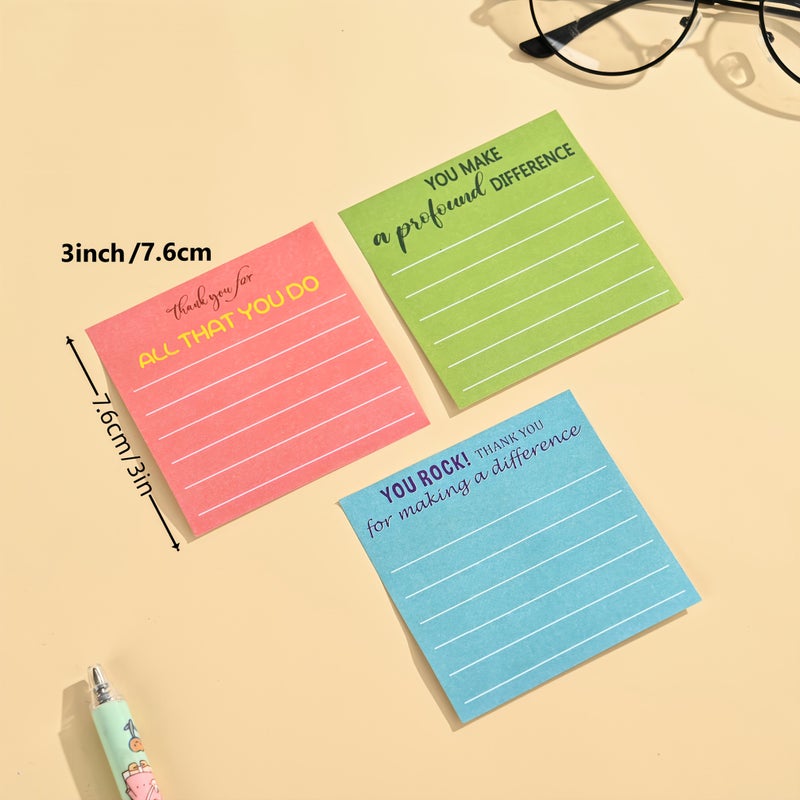 6 Pcs Random Color Lined Motivational Quote Sticky Notes 3X3 Inch Inspirational Encouragement Notepad For Office School Nurses Teachers Coworkers - Image 3