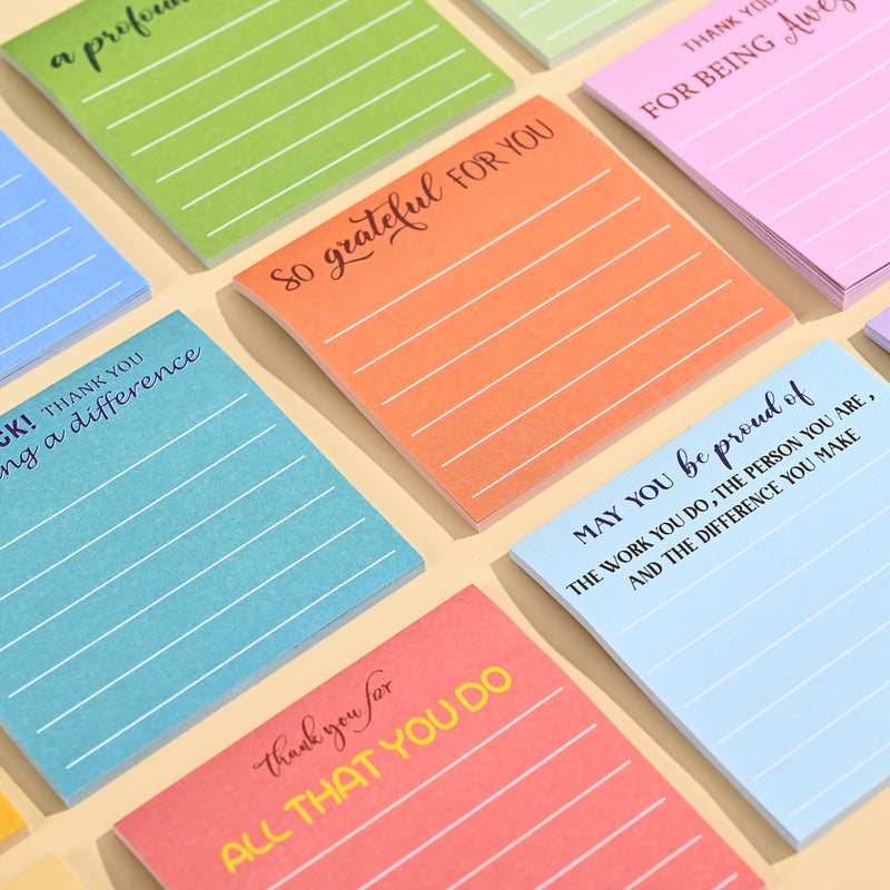 6 Pcs Random Color Lined Motivational Quote Sticky Notes 3X3 Inch Inspirational Encouragement Notepad For Office School Nurses Teachers Coworkers - Image 5