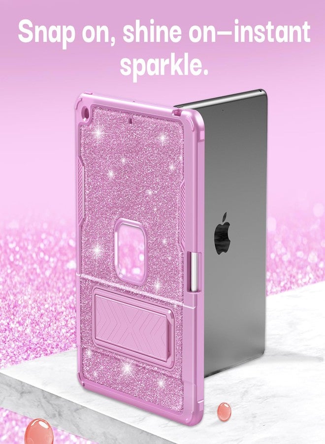 INFILAND Glitter Case for iPad 9th Generation (2021) / 8th Generation (2020) / 7th Generation (2019) 10.2 Inch, Heavy Duty Shockproof Protective Cute Cover with Kickstand for Kids (Purple) - Image 4