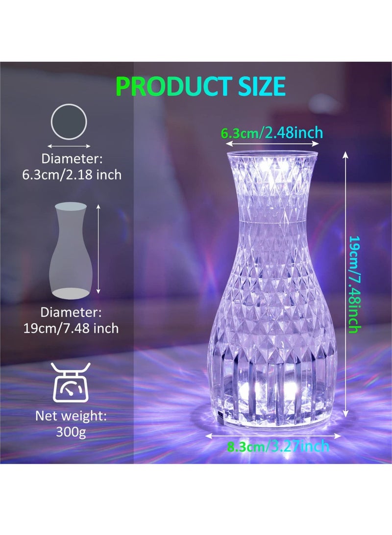 سيوسي RGB مصباح طاولة كريستال ، 16 لون و 4 نمط الاكريليك مصباح الماس روز ، مع لمسة وجهاز التحكم عن بعد ، 2000mAh USB شحن قابل للتعديل ضوء الصمام مصباح السرير الرومانسية ، ديكور غرفة نوم وغرفة معيشة الطرف ال - Image 5