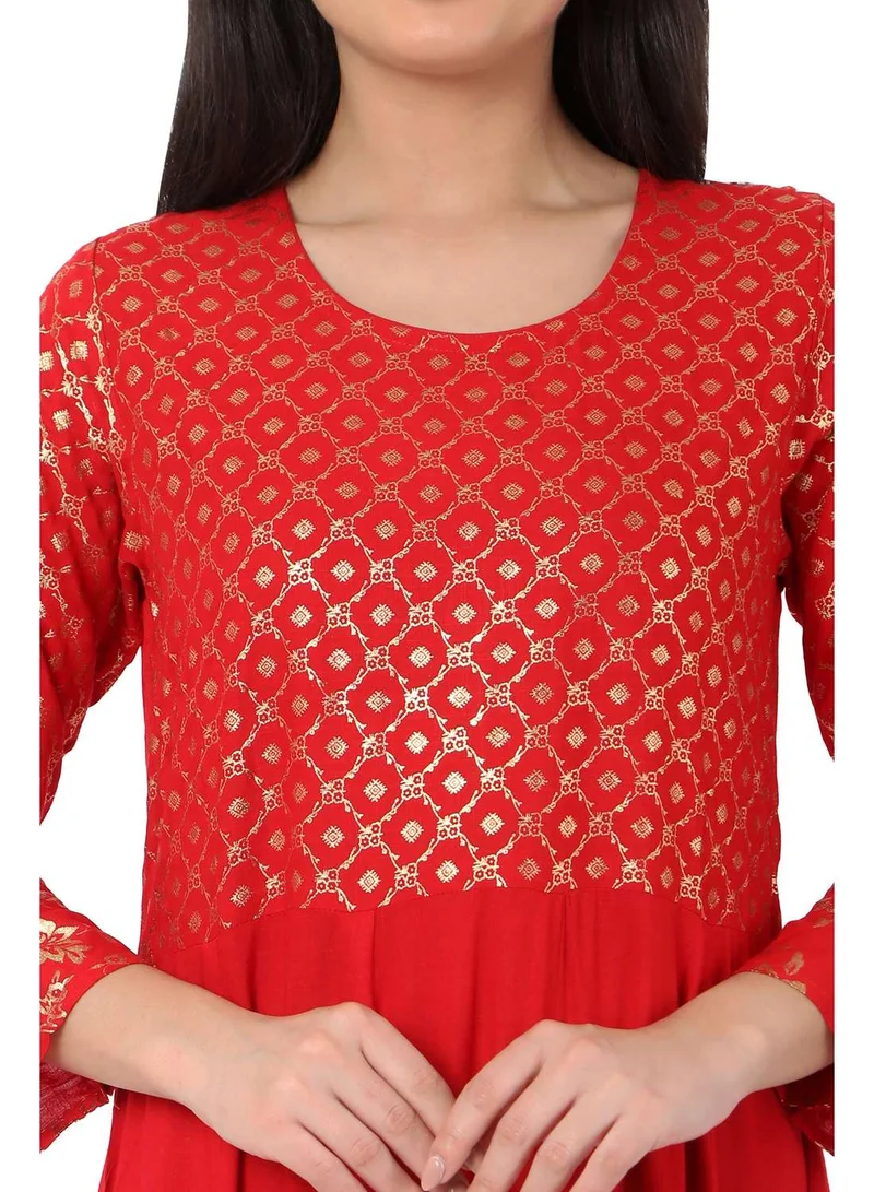 HANA & SARA SOFT GOLD FOIL PRINTED SHORT STYLISH FASHIONABLE ARABIC JALABIYA KAFTAN DRESS