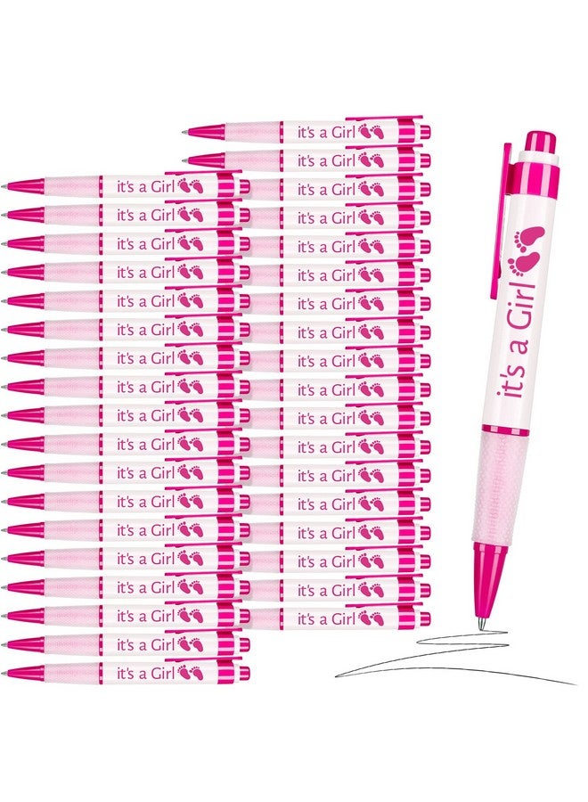Woanger 36 Pcs Baby Shower Pens For Boys Girls Retractable Gel Pens Blue Or Pink Baby Shower Favors Thank You Gifts For Guests(It'S A Girl Style) - Image 1