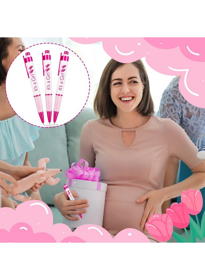 Woanger 36 Pcs Baby Shower Pens For Boys Girls Retractable Gel Pens Blue Or Pink Baby Shower Favors Thank You Gifts For Guests(It'S A Girl Style) - Image 5
