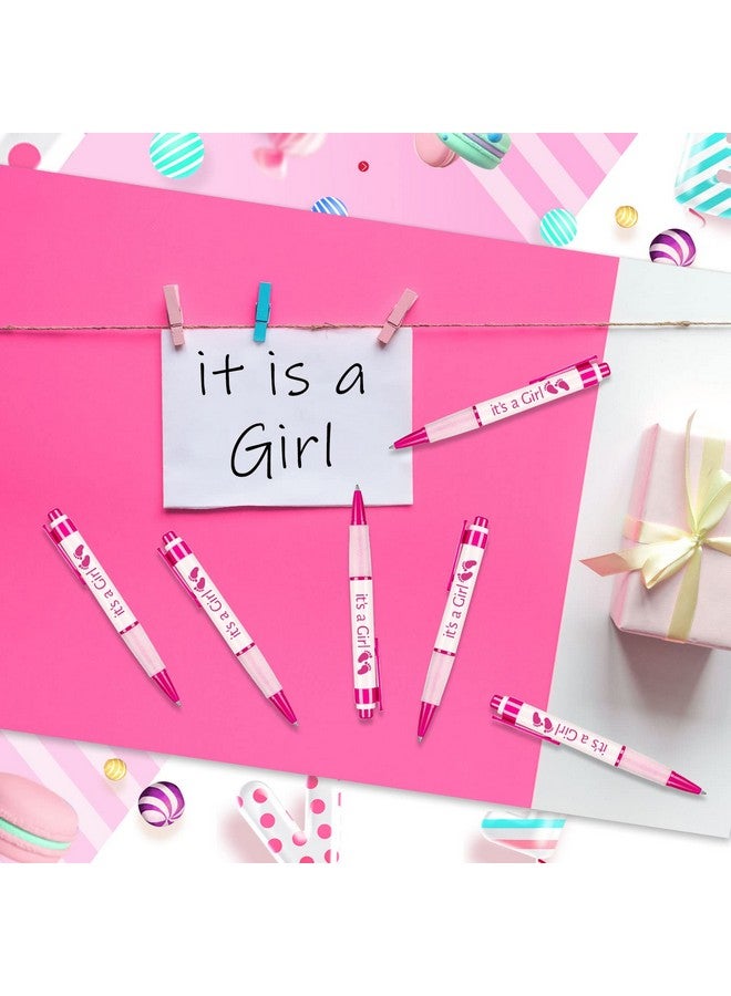 Woanger 36 Pcs Baby Shower Pens For Boys Girls Retractable Gel Pens Blue Or Pink Baby Shower Favors Thank You Gifts For Guests(It'S A Girl Style) - Image 4