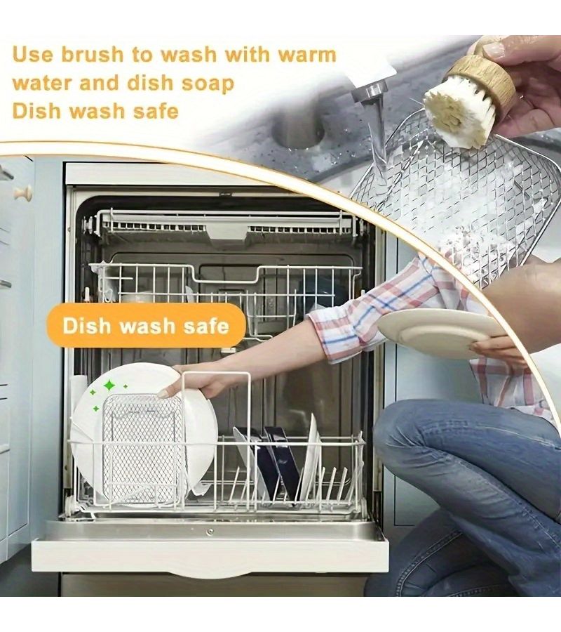 Stainless Steel Air Fryer Basket Rack 2pcs Round for Oven Microwave - Image 3