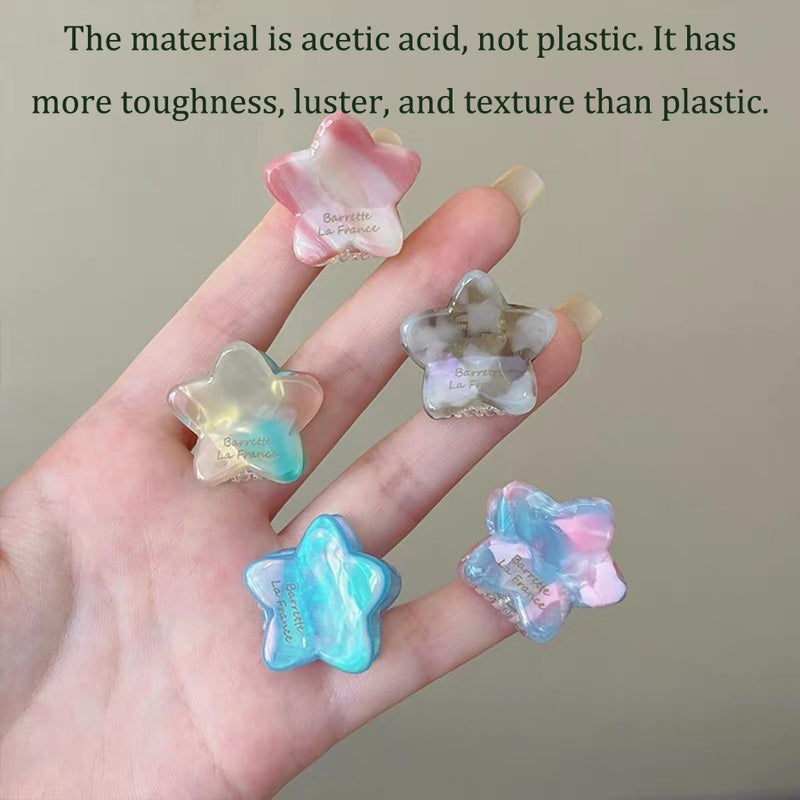 Agirlvct Small Hair Clips,Acetic Acid Mini Star Claw Jaw Clips,No-Slip Cute Decoration Buns Clip,Pining Bangs,Strong Grip, Classic Clamp Clips Gift for Girl Women Thin Thick Hair Styling(10 PCS) - Image 5