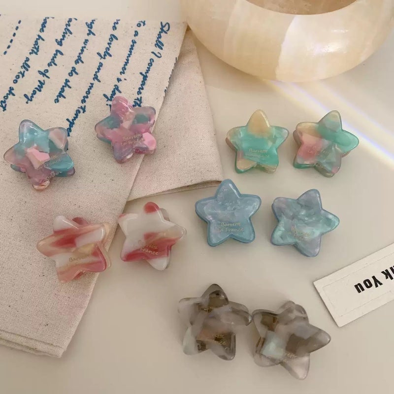 Agirlvct Small Hair Clips,Acetic Acid Mini Star Claw Jaw Clips,No-Slip Cute Decoration Buns Clip,Pining Bangs,Strong Grip, Classic Clamp Clips Gift for Girl Women Thin Thick Hair Styling(10 PCS) - Image 4
