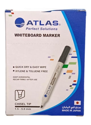 Pack of 12 Whiteboard Chisel Tip Markers Black - pzsku/Z8ABAD0C08DCD018A1F9FZ/45/_/1725546143/38b6556e-cade-49cb-af1d-ec5a5f568367