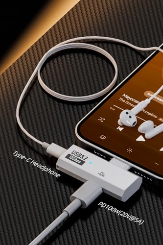 AreMe Dual USB C Headphone Adapter with 100W Charging Port, 2-in-1 USB Type C Splitter Dongle for Rog Ally, Steam Deck, Quest 2, iPhone 15 Series, iPad, MacBook and More Type C Device (White) - Image 5