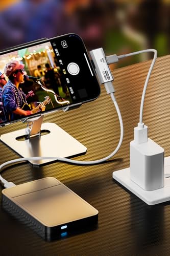 AreMe Dual USB C Headphone Adapter with 100W Charging Port, 2-in-1 USB Type C Splitter Dongle for Rog Ally, Steam Deck, Quest 2, iPhone 15 Series, iPad, MacBook and More Type C Device (White) - Image 3