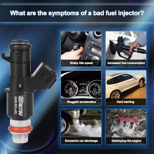 FIREMOTOO Fuel Injectors Pack of 6 Compatible with Acura MDX 3.5L V6 2003-2006 TL 3.2L V6 2004-2008 for Honda Accord 3.0L V6 2003-2007 Pilot 2005-2011 Odyssey 2005-2015 Ridgeline 2006-2013 3.5L V6 8 Holes - Image 3