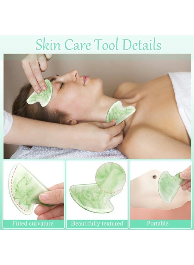 Sherr 24 Pcs Gua Sha Facial Tool Resin Gua Sha Massage Tool Heart Shaped Gua Sha Stone Guasha Board for Face Body Skin Massage Spa Acupuncture Prevent Wrinkles (Mixed Colors) - Image 3