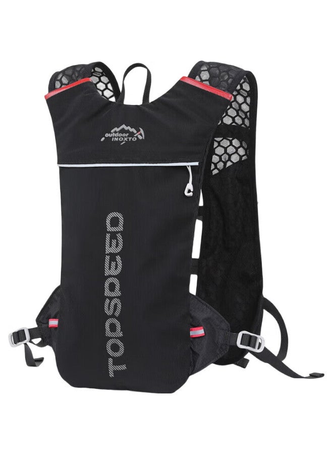 INOXTO Trail Running Backpack, Outdoor Hiking Professional Marathon Backpack, 5L Lightweight Hiking Hydration Pack, 498B Black - Image 2