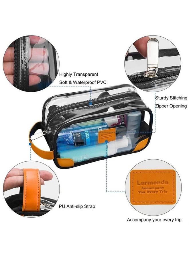 Lermende Mens Toiletry Bag for Traveling,Clear Toiletry Bag for Men and Women,Mens Shaving Dopp Grooming Bag Unisex Bathroom Travel Bag for Women and Men(Black) - Image 2