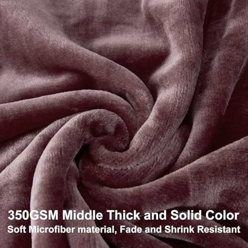 JYK Fleece Plush Blanket, Korean Mink, Queen 79" x 91" - Super Soft, Warm, Lightweight, Cozy Fuzzy Solid Color Brown - Image 4