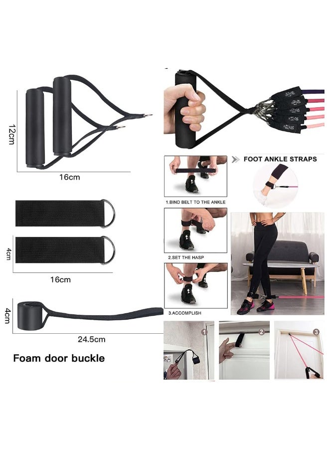 ZERIFAM Resistance Bands Set, 150LBS Exercise Bands with Handles for Men and Women, Workout Bands with Door Anchor and Legs Ankle Straps, for Muscle Training, Physical Therapy, Shape Body, Yoga, Home Workout - Image 5