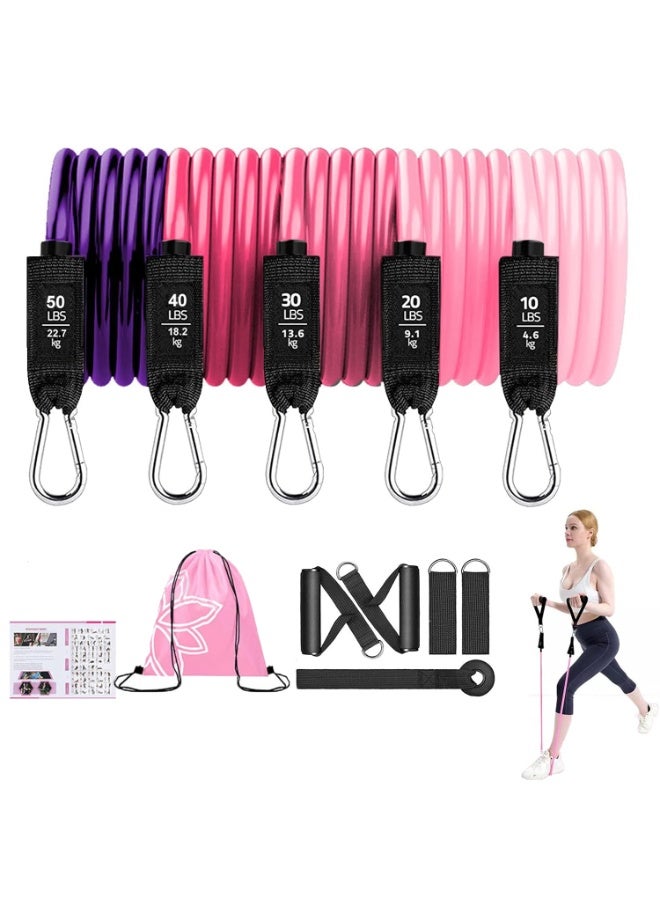 ZERIFAM Resistance Bands Set, 150LBS Exercise Bands with Handles for Men and Women, Workout Bands with Door Anchor and Legs Ankle Straps, for Muscle Training, Physical Therapy, Shape Body, Yoga, Home Workout - Image 1