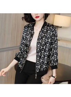 Generic 2024 Summer New Large Size Loose Fit Jacket Cardigan Top Short Jacket Trendy Printing Sun Protection Baseball Uniform For Women 2035# 