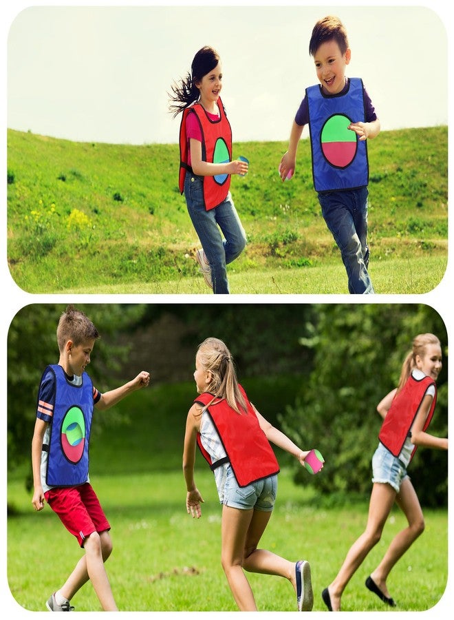 PullCrease Dodgeball Game for Kids Toss and Catch Ball Set 2 Catch Vests 6 Dodgeballs 1 Drawstring Bag Beach Yard Games Catching Ball Set Lawn Party Games Outdoor Games for Christmas Birthday Gift - Image 3