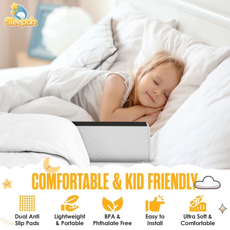 Sleepah Bed Rail for Toddlers (2 Pack) Memory Foam Bumper Guard w Dual Non-Slip Pads (Top & Bottom) Waterproof Washable Soft Removable Cover Safety Noodle for King Queen Full Twin Beds (2) - Image 5