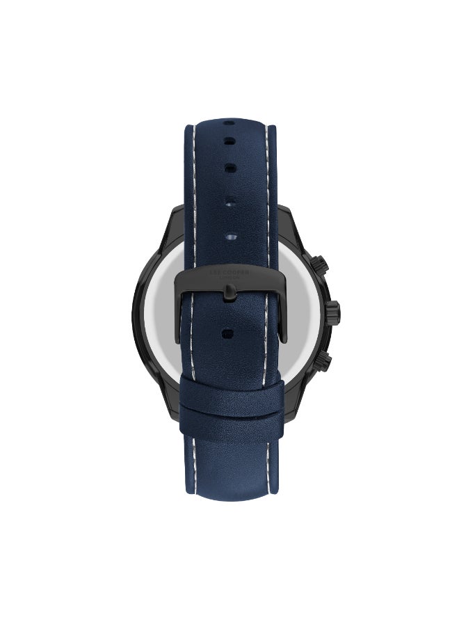 Lee Cooper Men's Quartz Movement Dark Blue Watch Multi Function Display and Leather Strap - LC07468.099  - Image 3