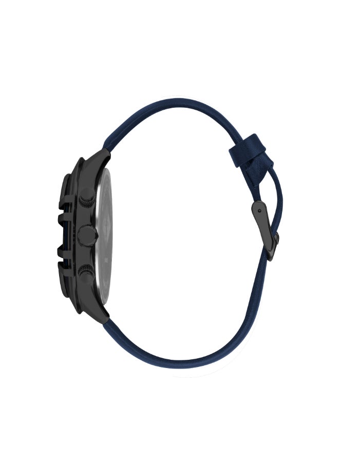 Lee Cooper Men's Quartz Movement Dark Blue Watch Multi Function Display and Leather Strap - LC07468.099  - Image 2