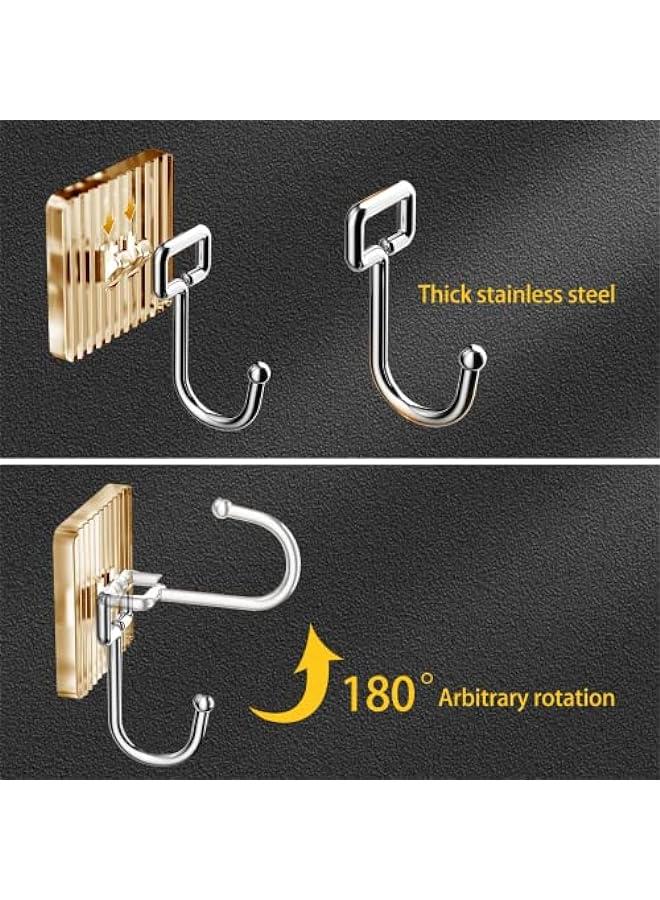 Gold Adhesive Hooks for Shower, Towels, Coat, Keys - Set of 3 - Image 4