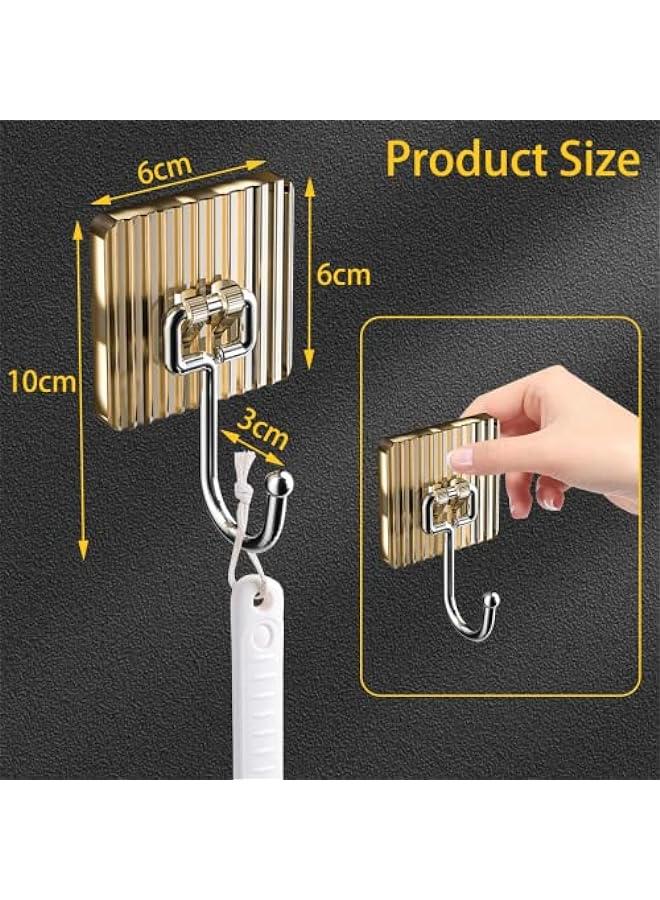 Gold Adhesive Hooks for Shower, Towels, Coat, Keys - Set of 3 - Image 5