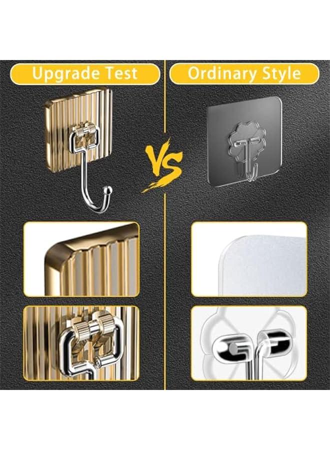 Gold Adhesive Hooks for Shower, Towels, Coat, Keys - Set of 3 - Image 3