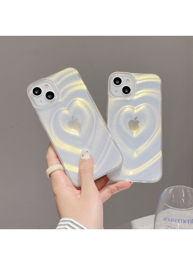 Generic - Digital Computer/iphone Protective Case/iphone Cover-Color:Laser White Pleated Love-Applicable Model:iPhone13pro - Image 1