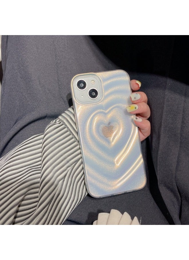Generic - Digital Computer/iphone Protective Case/iphone Cover-Color:Laser White Pleated Love-Applicable Model:iPhone13pro - Image 1