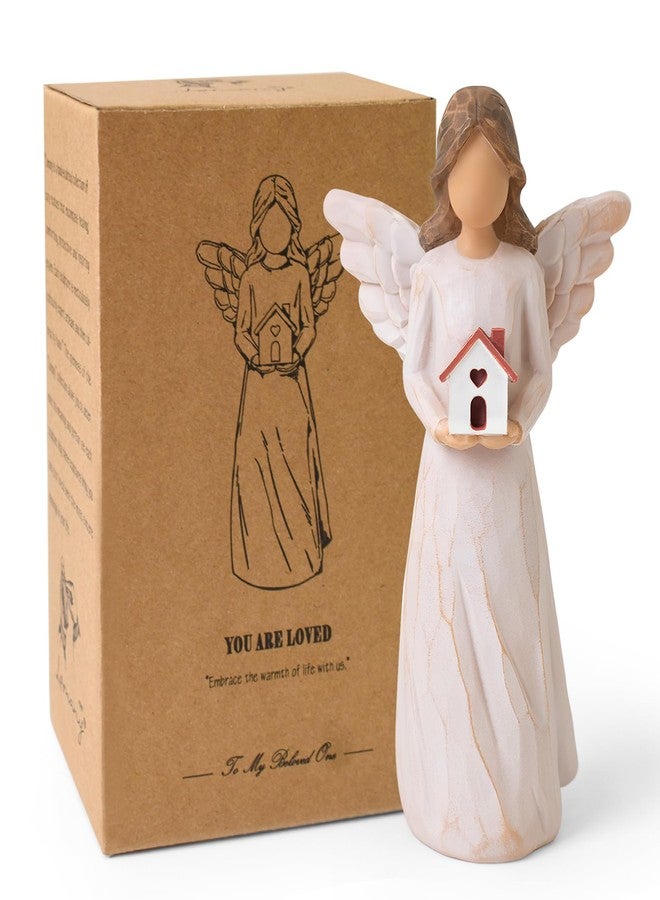 thovorrnl Housewarming Gifts New Home, House Warming Gifts for Women, Men, Couple, First Time Home Buyers, Homeowners, Guardian Angel with House Figurines, Sculpted Hand-Painted Statue - Image 1