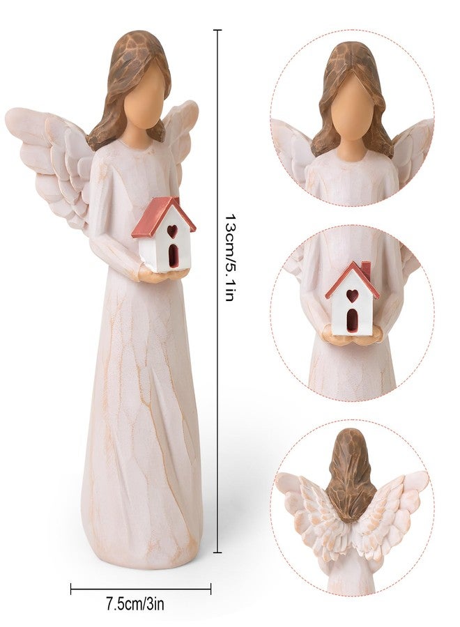 thovorrnl Housewarming Gifts New Home, House Warming Gifts for Women, Men, Couple, First Time Home Buyers, Homeowners, Guardian Angel with House Figurines, Sculpted Hand-Painted Statue - Image 2