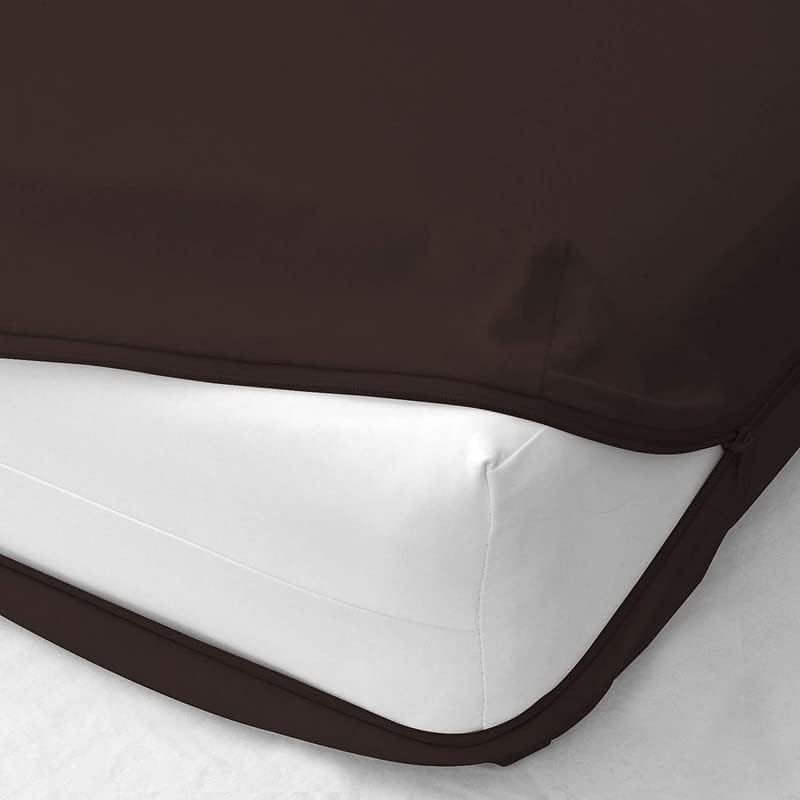 Edenwald Terry Cotton Quilted Mattress ProtectorSuper King Size (78x84Inches)_with 8 Inch Drop,Zippered Mattress Encasement, Bed Cover, Six-Sided Mattress Cover, Brown Color Mattress Protector Cover - Image 3