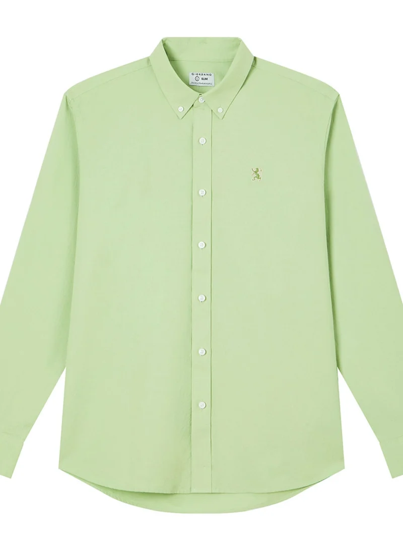 GIORDANO  Men’s Cotton Slim Oxford Shirt with Embroidery for Men | Best Price UAE