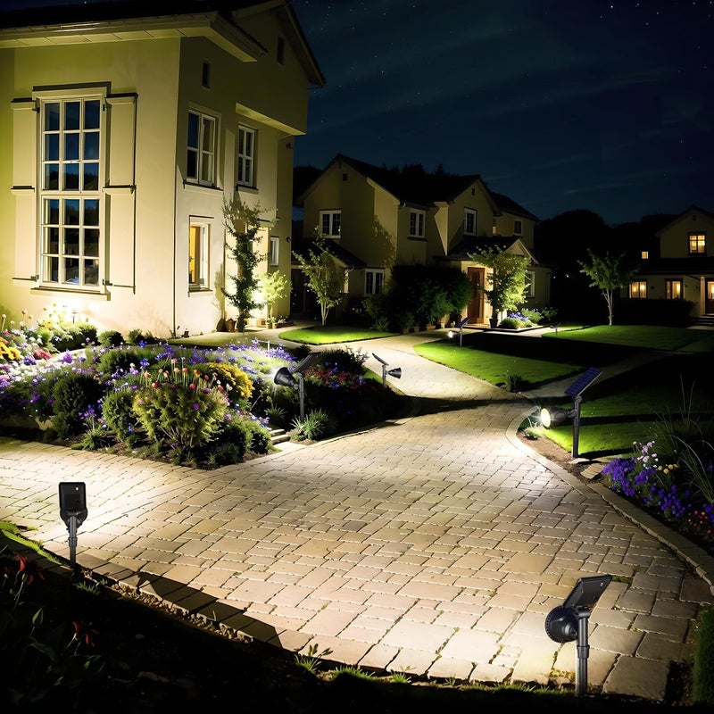 ROSHWEY Solar Outdoor Lights, Waterproof 600LM Spot Light for Pathway and Patio (Cool White, 4 Pack) - Image 2
