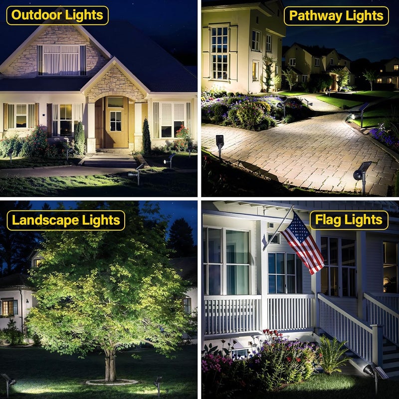 ROSHWEY Solar Outdoor Lights, Waterproof 600LM Spot Light for Pathway and Patio (Cool White, 4 Pack) - Image 3