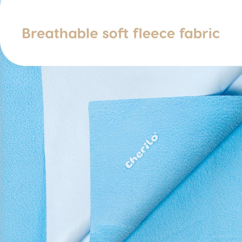 Cherilo Quick Dry Waterproof Protector Baby Dry Sheet, Medium (70cm X 100cm)| Sky Blue - Image 2