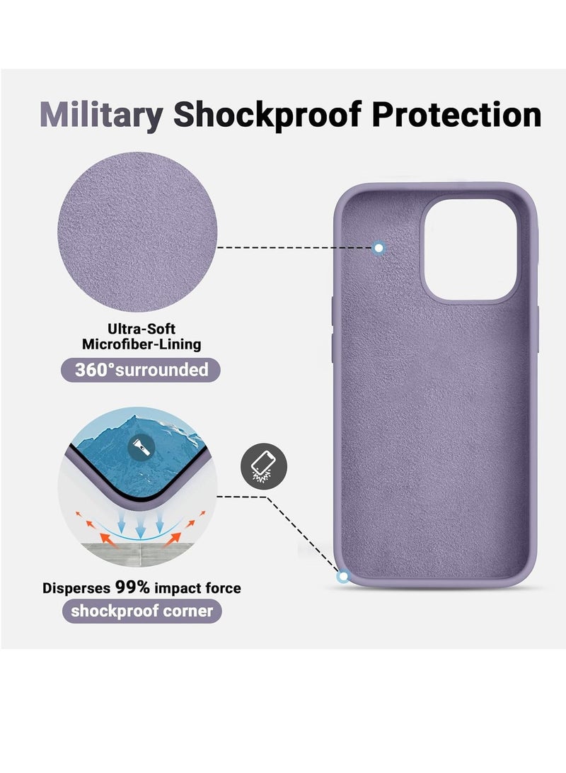 Raxoom [3 in 1] for iPhone 15 Pro Case with 9H Tempered Glass Screen Protector, Premium Liquid Silicone Shockproof Protective Case,Slim Phone Cover for iPhone 15 Pro (2023) (iphone 15 Pro, Light Gray) - Image 3