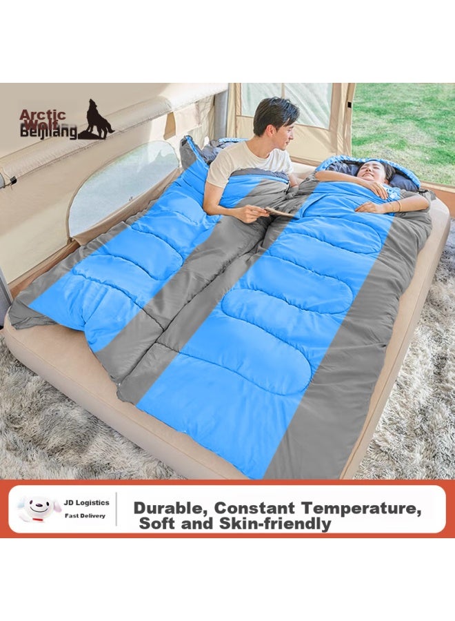 BeiJiLang Beiji Lang Sleeping Bag, Adult Outdoor Travel, Winter And All Seasons, Warm, Indoor Camping, Double, Dirt-proof Cotton Sleeping Bag, 1.0kg - Image 2